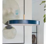 Lámpara colgante LED Asteria Mini de UMAGE, azul petróleo/latón, Ø 31 cm EC:EPREL:887649