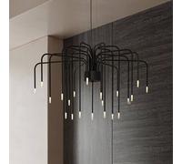 Lámpara colgante LED BOOM de Karman, negro, metal, Ø 90 cm, 22 lámparas.