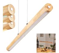 Lámpara colgante LED Carbellino, regulable de metal/madera/plástico en negro/colores naturales/blanco,diseño escandinavo, altura máx. 150 cm, regulador táctil, LED 24 vatios, 3000-6000 kelvin, 2550 lm