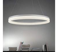 Lámpara Colgante LED Circular única, Moderna, de Metal acrílico, 1 luz, lámpara de araña suspendida Ajustable para Sala de Estar y Dormitorio, Negro + luz Neutra - 20 cm, cómoda, Aniversario