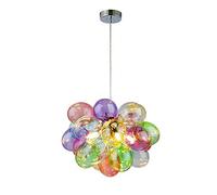 Lámpara Colgante LED de Cristal con Globos de Colores nórdicos, Pantalla de Bola, Dormitorio, Comedor, luz Colgante, lámpara para habitación de niños, iluminación con Cable Ajustable, decoración de