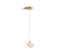 Lámpara colgante LED de mariposa nórdica dorada para mesita de noche para sala de estar A