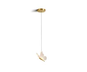 Lámpara colgante LED de mariposa nórdica dorada para mesita de noche para sala de estar A