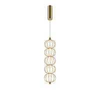 Lámpara Colgante LED De Metal: 13,9 Cm En Oro Redonda 3000 K Luz Cálida 1050 Lm