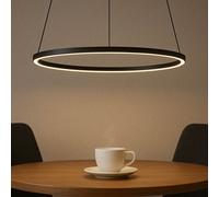 Lámpara Colgante LED De Metal Con Anillo D: 45 Cm Ajustable 4000K 600Lm Negra