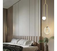 Lámpara Colgante Led Dorada de Lujo de Arte Moderno, Ideal para Mesitas de Noche de Dormitorio. Lámpara de Techo para Restaurante, Decoración Moderna, Luz Cálida de un Solo Color./Oro/Luz Cálida