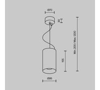Lámpara colgante LED Efir de Maytoni, dorado mate, Ø 9,5 cm, 25 W, 38° True