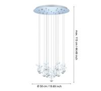 Lámpara colgante LED EGLO Stars of Light Pianopoli cromada 50 x 113 cm