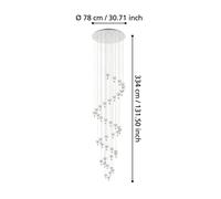 Lámpara colgante LED EGLO Stars of Light Pianopoli cromada 78 x 334 cm