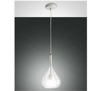 Lámpara colgante LED Lila de metal y cristal borosilicato transparente 3481-40-241 Fabas Luce