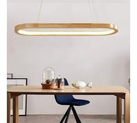 Lámpara Colgante Led Lineal De Madera De Roble Moderna Lámpara Colgante De Isla De Cocina Regulable Con Control Remoto Luz De Techo Colgante De Madera Ajustable En Altura Para Sala De Estar Comedor
