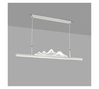 Lámpara Colgante Led, Lineal Y Cepillada, con Atenuación, Larga, para Cocina, Comedor Y Sala de Estar (Blanca, 100 Cm/39,3 Pulgadas)/White/120 Cm/47,2 Pulgadas
