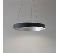 Lámpara colgante LED Lucande Daelor, negro/aluminio, CCT, atenuable