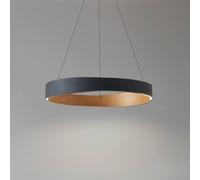 Lámpara colgante LED Lucande Daelor, negro/madera, CCT, atenuable