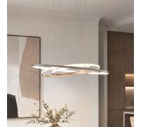 Lámpara colgante LED Lucande Ezana, níquel, metal, Ø 80 cm