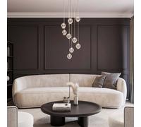 lámpara colgante LED Lucande Hayley, Ø 40 cm, 9 luces, cromo, cristal