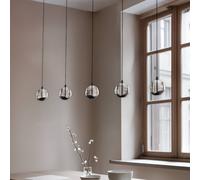 Lámpara colgante LED Lucande Hayley, negra, 5 luces, alargada