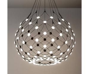 Lámpara colgante LED Luceplan Mesh Ø 80 cm, suspensión de 1 m
