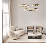 Lámpara colgante LED Maytoni Saturno, forma de anillo, latón