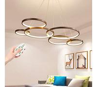 Lámpara Colgante LED Moderna Araña De Luces Dormitorio Regulable Con Control Remoto Luz Pendiente Altura Ajustable Diseño Anillo Mesa De Comedor Candelabro 88W Plafón Oficina Restaurante Sala De Estar