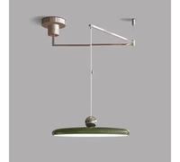 Lámpara colgante LED moderna con atenuación - Lámpara de techo con brazo oscilante redondo de 15,7 pulgadas, lámpara colgante color crema ajustable de 37 W para iluminación de isla de cocina,