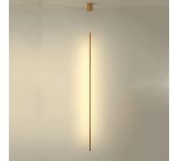 Lámpara colgante LED moderna de tubo largo, luces colgantes simples de un solo cabezal, lámparas de suspensión de metal con accesorios de iluminación decorativos acrílicos, lámpara de ambiente de esq
