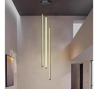 Lámpara colgante LED para escalera: moderna lámpara de techo de aluminio regulable con 12 cabezales, longitud ajustable, atenuación infinita, solución de iluminación elegante (3 cabezales, 60 cm) LWX