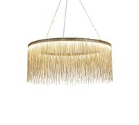 Lámpara Colgante LED Redonda con Borlas, Lámpara de Techo Decorativa de Lujo con Cadena de Tambor para Sala de Estar, Hotel, Dormitorio, Comedor, Oro Rosa + 3 Luces de Colores-60 cm 40 W interesting