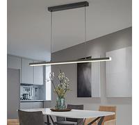 Lámpara colgante LED regulable, lámpara colgante negra para mesa de comedor, regulable con control remoto, lámpara colgante de altura ajustable para comedor, dormitorio, cocina, oficina, sala de estar