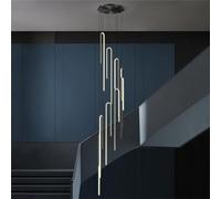 Lámpara colgante LED regulable moderna, lámpara colgante geométrica de altura ajustable para escalera, sala de estar, dormitorio, comedor, hotel y tienda, diseño de aluminio y acrílico Beauty Comes