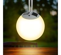 Lámpara colgante LED solar Premium - 20 cm - lámpara de bola para colgar con 4 LED en blanco cálido - iluminación decorativa para jardín balcón terraza