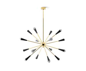 lámpara colgante LED Stilnovo Sputnik, dorada/negra