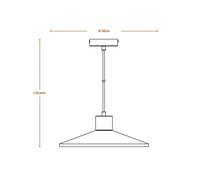 Lámpara colgante LEDVANCE Concrete Wood, Ø 32 cm, hormigón, gris True