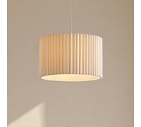 Lámpara colgante Libbie de Lindby, Ø 45 cm, lino, color crema
