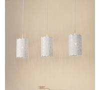 Lámpara colgante Lindby Aralena, blanca, 3 luces, longitud 92 cm