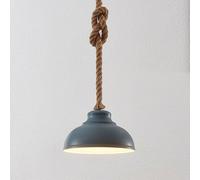 Lámpara colgante Lindby Chaby, Ø 29 cm, 1 luz, metal, cuerda