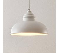 Lámpara colgante Lindby Cliona, blanca, metal, Ø 31 cm, E27 True