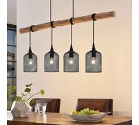 Lindby Lámpara colgante Elrond (Tradicional) en Marrón hecho de Madera e.o. para Salón & Comedor (4 llamas, E27) lámpara techo