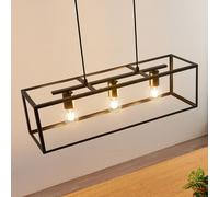 Lámpara colgante Lindby Emily, 72 cm, negra, 3 luces, metal