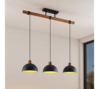 Lámpara colgante Lindby Flurin, 3 luces, 107 cm, negra, metal