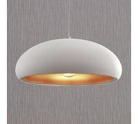 Lámpara colgante Lindby Gerwina, blanco/oro, metal, 40 cm, E27