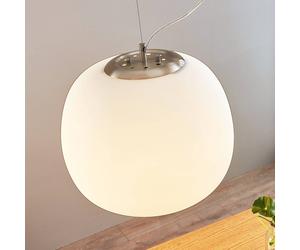 Lámpara colgante Lindby Ginevra, Ø 38 cm, blanca, cristal, E27