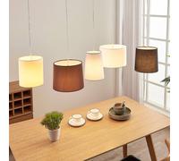 Lámpara colgante Lindby Hermina, multicolor, 5 luces, tejido, E27