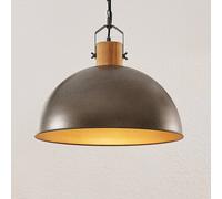 Lámpara colgante Lindby Holgar, verde, madera, metal, Ø 45 cm, E27 True