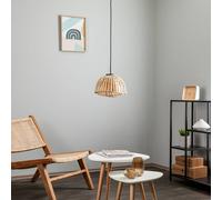 Lámpara colgante Lindby Ilajus, Ø 30 cm, bambú, E27