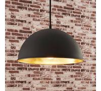 Lámpara colgante Lindby Leya, negro/oro, metal, Ø 30 cm, E27