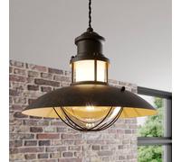 Lámpara colgante Lindby Louisanne, marrón, metal, Ø 35 cm