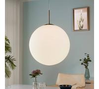 Lámpara colgante Lindby Marike, Ø 40 cm, blanca, cristal, globo, E27