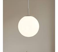Lámpara colgante Lindby Marike, Ø 40 cm, blanca, cristal, globo, E27
