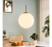 Lámpara colgante Lindby Marike, Ø 30 cm, blanca, cristal, globo, E27